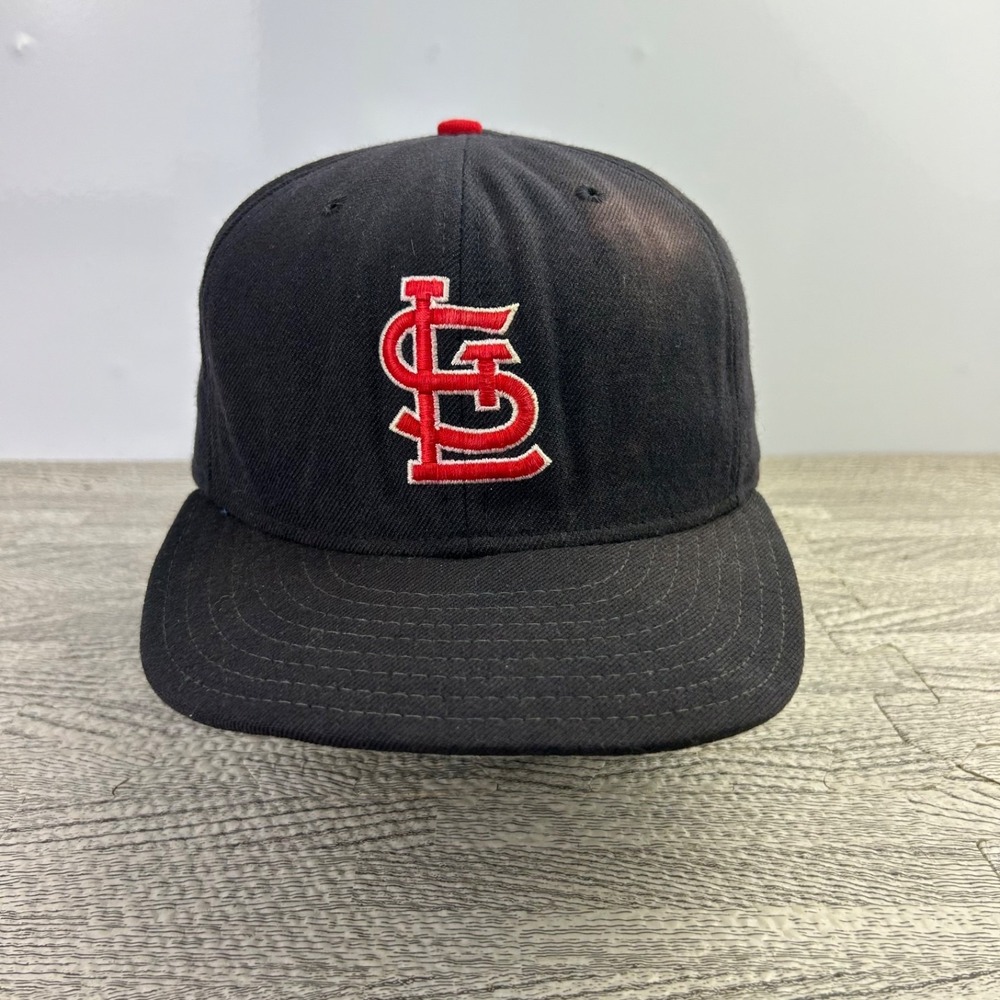 Vintage 90s New Era St Louis Cardinals Hat Cap‎ Fitted Size 7 5/8 Navy Blue MLB